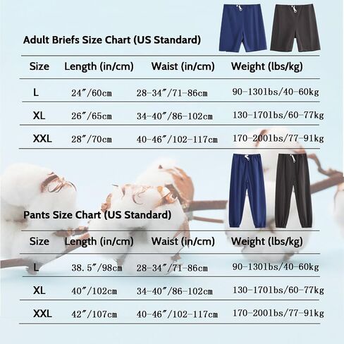 Reusable TPU Waterproof Incontinence Pants for Adults Leak Proof Washable Patient Care Long Pants for Elderly(Blue,L) in Saudi Arabia