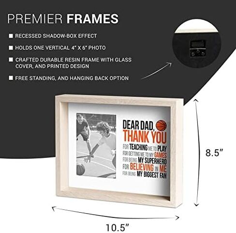 ChalkTalkSPORTS Basketball Dad Frame - Basketball Dad Gift - Holds 4x6 Photo - Desk or Wall Display in Kuwait