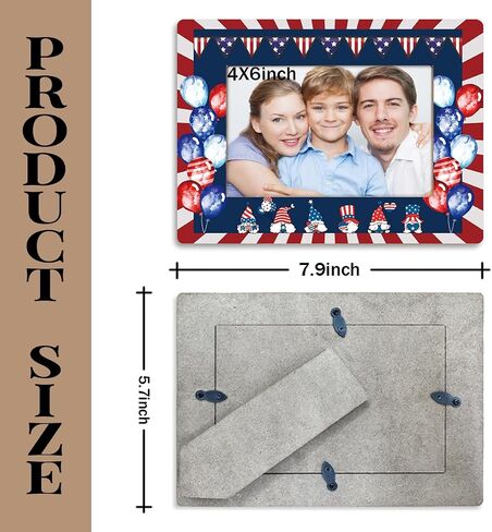 American Flag Theme Picture Frame, Commemorate a Loved One's Military Service, Independence Day, Patriotic Frame, Holds 4 x 6 Inch Photo With Stand, Home Office Table Decor in Saudi Arabia