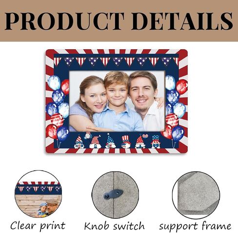 American Flag Theme Picture Frame, Commemorate a Loved One's Military Service, Independence Day, Patriotic Frame, Holds 4 x 6 Inch Photo With Stand, Home Office Table Decor in Saudi Arabia