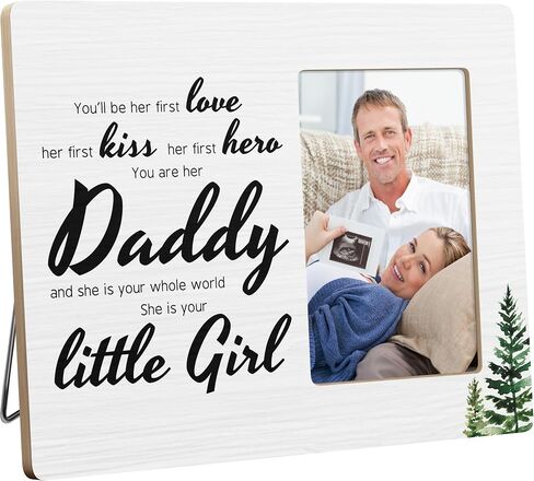 Daddy Gifts for New Dad from Unborn Baby Girl, Gender Reveal Picture Frame, 4x6 Inch Photo in Saudi Arabia
