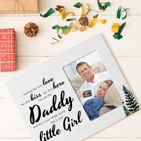 Daddy Gifts for New Dad from Unborn Baby Girl, Gender Reveal Picture Frame, 4x6 Inch Photo in Saudi Arabia