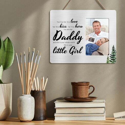 Daddy Gifts for New Dad from Unborn Baby Girl, Gender Reveal Picture Frame, 4x6 Inch Photo in Saudi Arabia