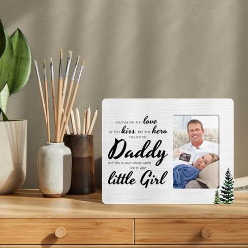 Daddy Gifts for New Dad from Unborn Baby Girl, Gender Reveal Picture Frame, 4x6 Inch Photo in Saudi Arabia