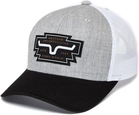 Kimes Ranch Woodland Trucker Hat Western Snapback Cap Leather Patch Adjustable Mid Profile Hat in Kuwait