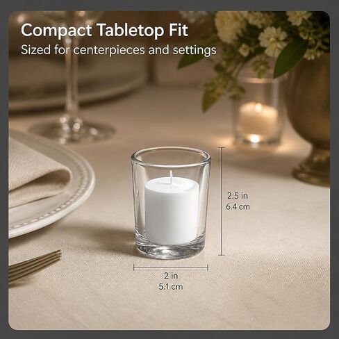 Yummi Set of 72 10hr Votive Candles & Glass Votive Holders, Clear in Saudi Arabia