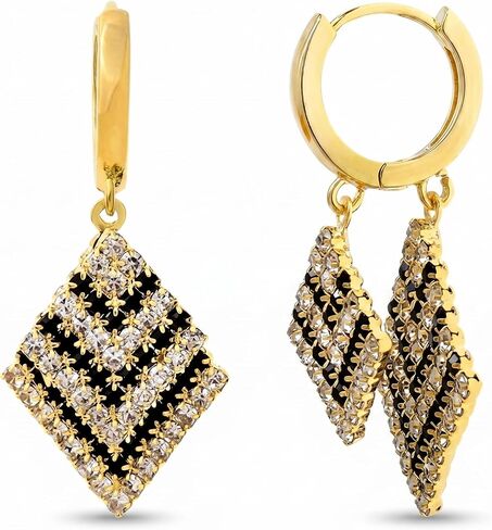 Jean Beau Gold Hoop Dangle Earrings for Women, Trendy Dainty Rhinestone CZ Christmas Tree Clover Starfish Drop Earrings Fashion Holiday Party Jewelry Gift in Kuwait