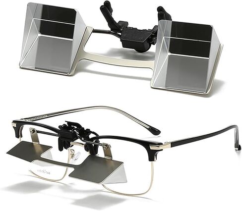 Clip on Lazy Glasses Horizontal Reading Glasses 90 Degree for Lying Down Reading or Watching TV, Knitting Up Neck Relax, Prism Eyeglasses for Looking Up Playing Mobile Phone, Neck Protection in Saudi Arabia