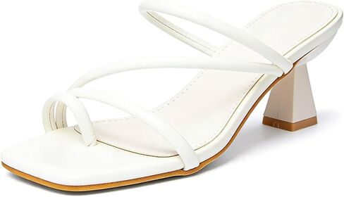 Square Toe Strappy Thong Sandals For Women Chunky Heel Comfort Slip On Backless Low Block Heel Slide Sandals Party Prom Daily Casual Summer in Saudi Arabia