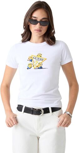 تي شيرت نسائي ضيق مثلث الشكل Eco Gj X Minions من Guess in Kuwait