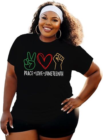 Juneteenth Shirts Women Plus Size 1865 Black History T-Shirt African American Tee Tops in Saudi Arabia
