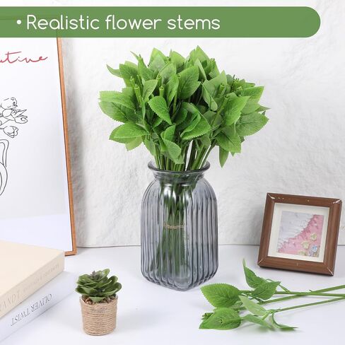 50 Pcs 13'' Floral Wire Stem with Leaves Rose-Stems with-Leaf Artificial Plastic-Rose-Floral-Wire Stems for Arrangement, DIY Craft Bouquet Making in Saudi Arabia