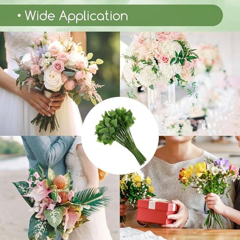 50 Pcs 13'' Floral Wire Stem with Leaves Rose-Stems with-Leaf Artificial Plastic-Rose-Floral-Wire Stems for Arrangement, DIY Craft Bouquet Making in Saudi Arabia