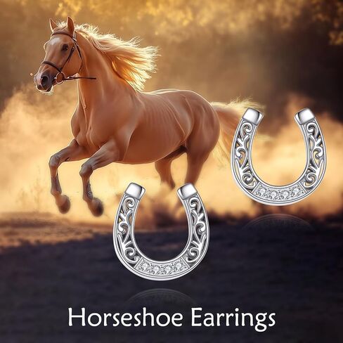 Horseshoe Earrings Lucky Horseshoe Stud Earrings Horseshoe Jewelry for Women Men Birthday Graduation Gifts for Mom Sister Daughter in Saudi Arabia