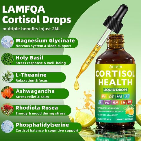 13 in 1 Cortisol Reducer for Women - Cortisol Supplements with Magnesium Glycinate, Ashwagandha, L-Theanine, Supports Stress Relief, Sleep, Hormone Balance & Mood, Fast Absorbing Formul (Lemon Flavor) in Saudi Arabia