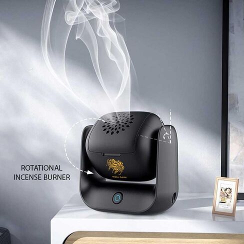 Upgraded Rotational Incense Burner with 90° Rotation, 1500 mAh Battery Capacity, Type-C Charging Port, Modern Bakhoor Burner with LED Indicator, Ideal for Home, Office, and Car in Kuwait