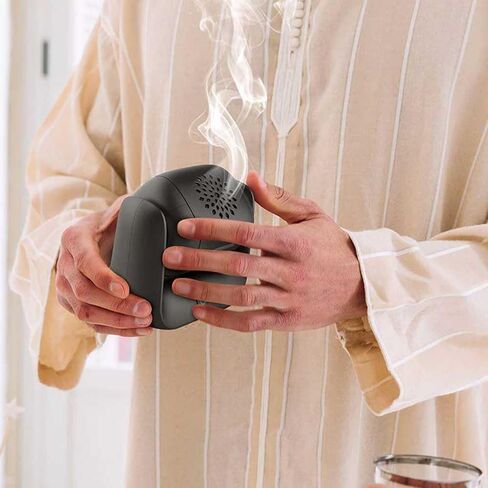 Upgraded Rotational Incense Burner with 90° Rotation, 1500 mAh Battery Capacity, Type-C Charging Port, Modern Bakhoor Burner with LED Indicator, Ideal for Home, Office, and Car in Kuwait