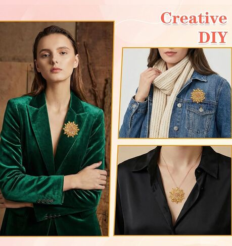 Gold Brooches For Women, Gold Brooch Pin Sunflower Brooch Pin with Rhinestones for Dress, Coat, Hat, and Scarf Decoration in Saudi Arabia