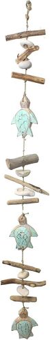 Beachcombers Hanging Driftwood Turtle Decorative Indoor Wood Drop 37" Versatile Nautical Summer Coastal Beach House Accent Piece Home Kitchen Living Room Bedroom Entryway Entrance Doorway Decor in Kuwait