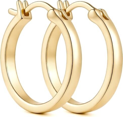 Gold Hoop Earrings 14K Gold Earrings for Women 14K Gold Hoop Earring for Women Hoops Simple Design with Beautiful Look Hoops Earring for Womens 20/25/30/40mm in Saudi Arabia