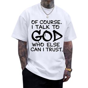 Fkatuzi Christian Jesus God Shirts for Men Religious Faith Bible Verse T Shirt Oversized Graphic Tee Cotton Streetwear Tops in Saudi Arabia