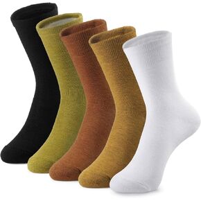 MESU Women Casual Calf Socks Crew Socks Breathable Cotton Sock 5 Pack in Saudi Arabia