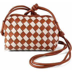 Woven Crossbody Bag for Women, Small Leather Evening Purses with Adjustable Shoulder Strap Shoulderbag in Saudi Arabia