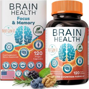 Brain Supplement - 120 Vegan Capsules - Dietary Nootropic May Help Memory, Cognitive Function & Focus - Formulation with Amino Acids, Polyphenols & B Vitamins - for Women, Men & Seniors - by NextGenU in Saudi Arabia