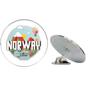 Norway Vintage Label Round Metal 0.75" Lapel Pin Hat Shirt Pin Tie Tack Pinback in Saudi Arabia