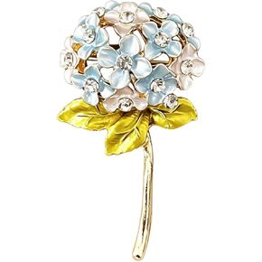 Hydrangea Flower Crystal Floral Lapel Pin Metal Elegant Brooch for Women Suit Scarf Accessory in Saudi Arabia