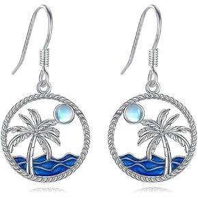 Ocean Waves Beach earrings Coconut Tree Earrings Tropical Jewelry for Women in Saudi Arabia
