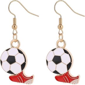 Dainty Soccer Earrings Enamel Football Cleats Dangle Drop Earrings Sports Themed Jewelry for Soccer Fans Women in Saudi Arabia