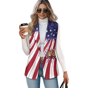 Women's Casual Vest Tops Sleeveless Blazer Suit Lightweight Work Office Outerwear Waistcoat in Saudi Arabia