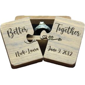 Wooden Ring Puzzle Box, Personalized Better Together Box, Engraved Custom, Engagement Proposal, Ring Bearer in Saudi Arabia