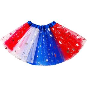 Festive Women Tulle Tutu Skirt for 4th of July Independence Day Carnival Memorial Day St Patrick's Day Costume Accessory in Saudi Arabia
