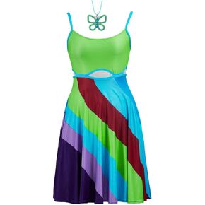 13 Going On 30 Cosplay Costume Jenna Rink Dress Outift with Butterfly Necklace Accessories for Women in Saudi Arabia