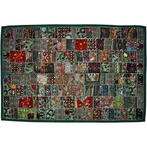 Arprani Indian wall hanging-dining table runner-Hand Embroidered vintage table cover-patchwork tapestry-Bohemian wall decor tapestries-traditional wall art for living room in Saudi Arabia
