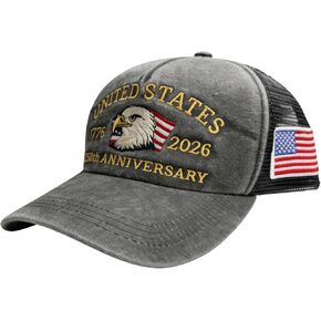 250th Anniversary USA Hat Retro Embroidered Baseball Cap Adjustable Mesh-Back Trucker Hat for Men Women in Saudi Arabia