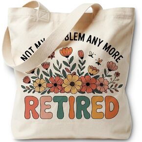 Retirement Gifts Tote Bag for Women, Canvas Bag for Women Grocery Shopping Travel Gym Weekender Vacation Womens Work Tote Bag Gifts in Saudi Arabia