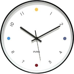 Wall Clock 12 inch Analog Round | Silent Non Ticking, Easy to Read, Battery Operated, Modern Decor in Saudi Arabia