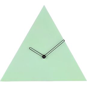 Modern Triangle Wall Clock MDF Wood, Minimalist Design, Green, 30 cm size, Pack of 1, suitable for Living room, Bed Room, Office and Gifiting (Battery not included) in Saudi Arabia