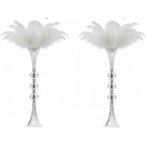 24.8in Crystal Vases for Flowers, 2Pcs Clear Trumpet Acrylic Vases for Centerpieces, Tall Flower Stands for Table Wedding Reception Party Event Home Decor in Saudi Arabia