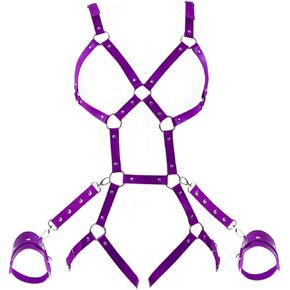 Punk Leather Belts Women Body Chain Waist Belt Goth Bondage Lingerie BDSM Lingerie Harness Lingerie Garter Belts in Saudi Arabia