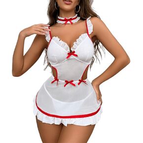 Lingerie for Women Sexy Nurse Costume Outfit Fancy Underwear Role play Cosplay Babydoll Dress in Saudi Arabia
