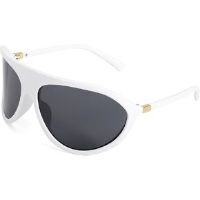 SODQW Women Oversized Aviator Wrap Around Sunglasses, Shield Frame UV400 Protection Eyewear for Driving Outdoor Daily in Saudi Arabia