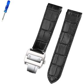 Premium Leather Strap Accessories for Cartier Santos 100 Men and Women Leather Strap 20mm 23mm (Color : 26mm, Size : 23mm) in Saudi Arabia