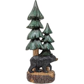 BestGiftEver Rustic Bear with Pine Tree Tabletop Figurine - Woodland Forest Cabin Lodge Décor - Standing Resin Bear Statue for Mountain Home Decoration in Kuwait