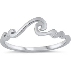 CloseoutWarehouse 925 Sterling Silver Ocean Waves Ring in Kuwait