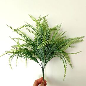 12Pcs Artificial Bead Grass Plants, Beaded Grass Wreath Fillers Stems DIY Crafts Greenery for Wreaths Floral Arrangements Home Door Garden Xmas Harvest Decor, Grapevine Not Included, Frost in Saudi Arabia