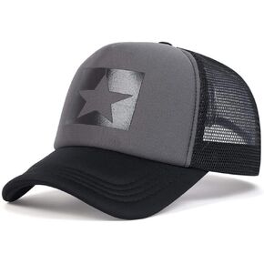 5-Point Star Letter Print Baseball Cap - Summer Mesh Trucker Hat for Men Women, Breathable Adjustable Dad Hat Sun Protection in Saudi Arabia